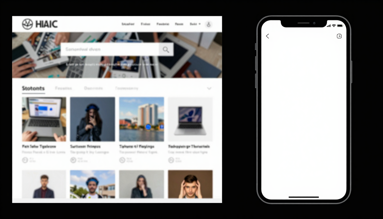 A side-by-side comparison of a cluttered, slow-loading mobile website versus a clean, fast-loading, thumb-friendly mobile interface.