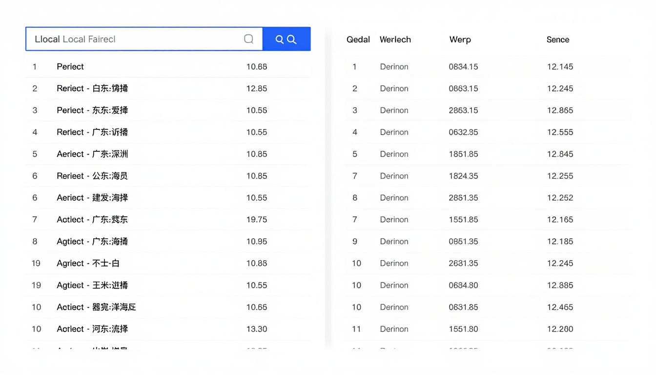 A side-by-side comparison of a highly ranked local search result with perfect listings versus a poorly ranked one with mismatched data.