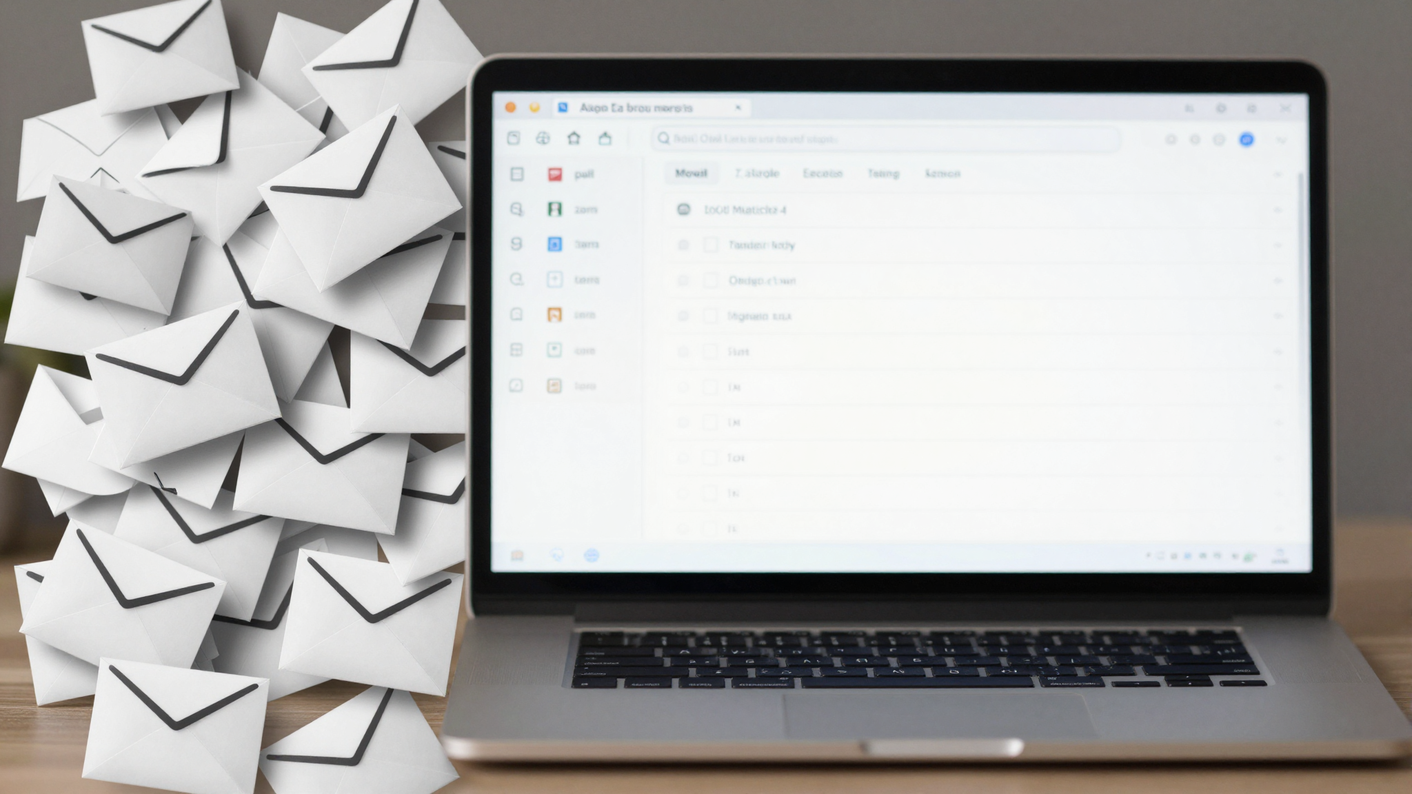 A split screen showing an overflowing email inbox next to a clean, zero-inbox managed by AI software.