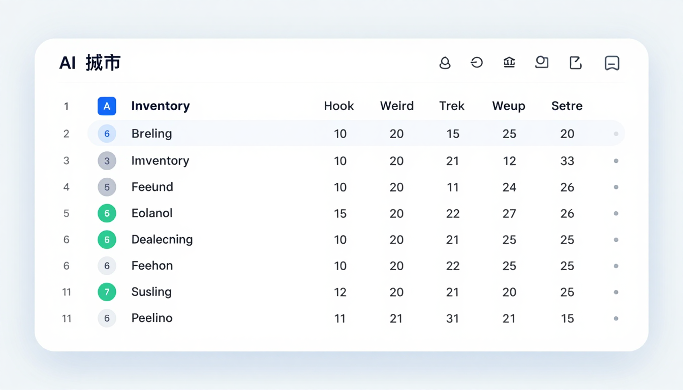 A clean, modern dashboard showing AI predicting inventory levels and staff scheduling for a local retail store.